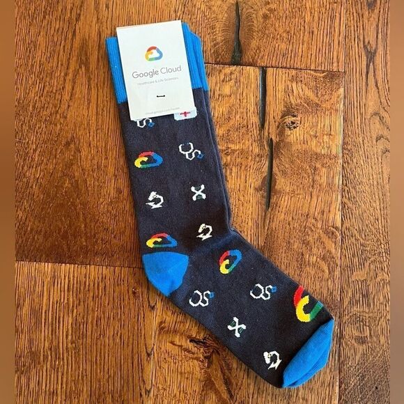 Sock Club Google Cloud Logo Socks Adult One Size Novelty Computer Tech Nerd NWT - Picture 5 of 5